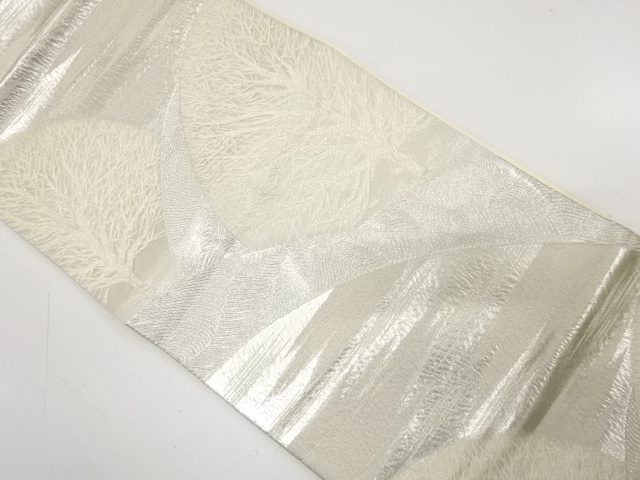 アンティーク　山並に木立ち織り出し袋帯（材料）